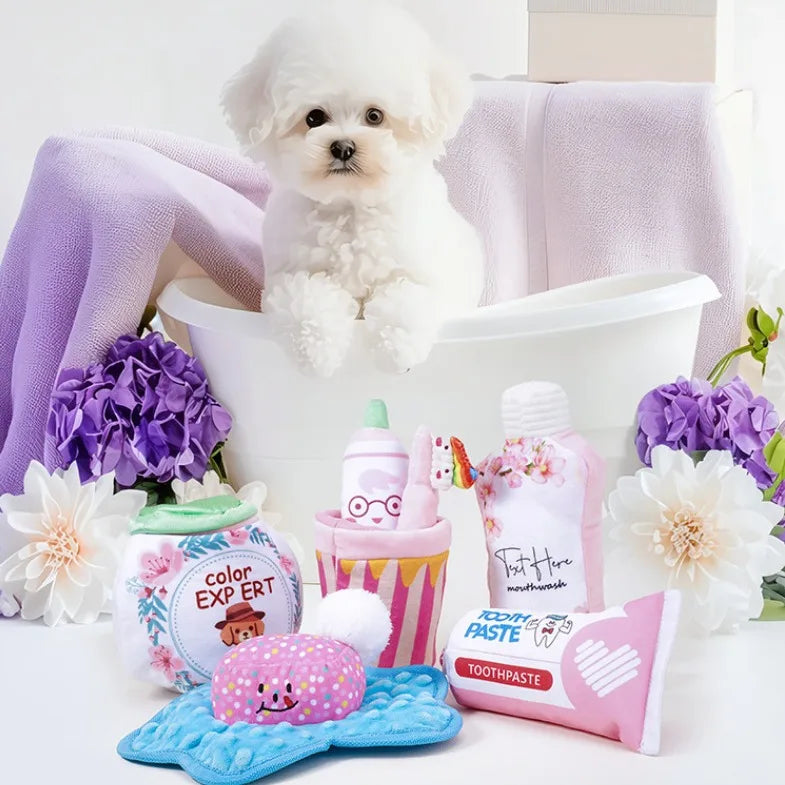 Wholesale Custom Plush Dog Toys Noise Working Puppy Chewing Bite Accessory Crinkle BB Squeaker Small Medium Dog Toy