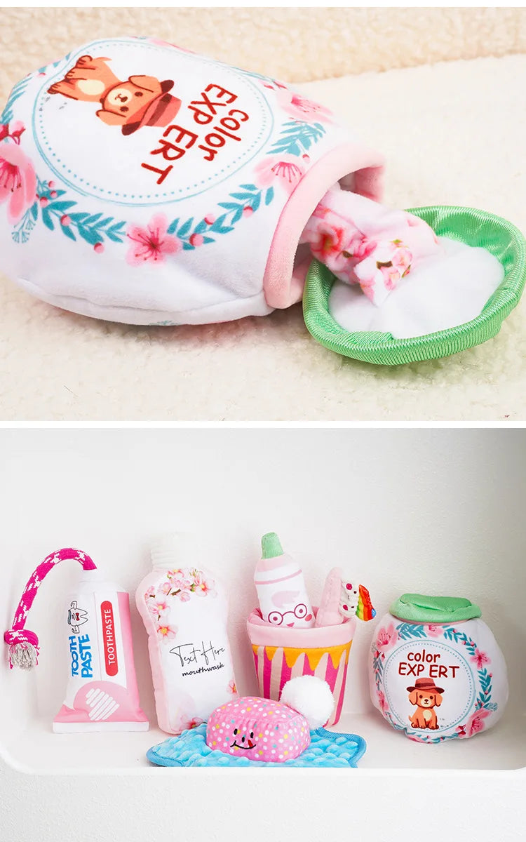 Wholesale Custom Plush Dog Toys Noise Working Puppy Chewing Bite Accessory Crinkle BB Squeaker Small Medium Dog Toy