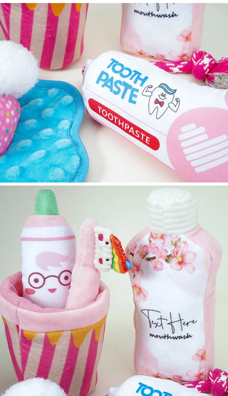 Wholesale Custom Plush Dog Toys Noise Working Puppy Chewing Bite Accessory Crinkle BB Squeaker Small Medium Dog Toy