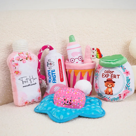 Wholesale Custom Plush Dog Toys Noise Working Puppy Chewing Bite Accessory Crinkle BB Squeaker Small Medium Dog Toy