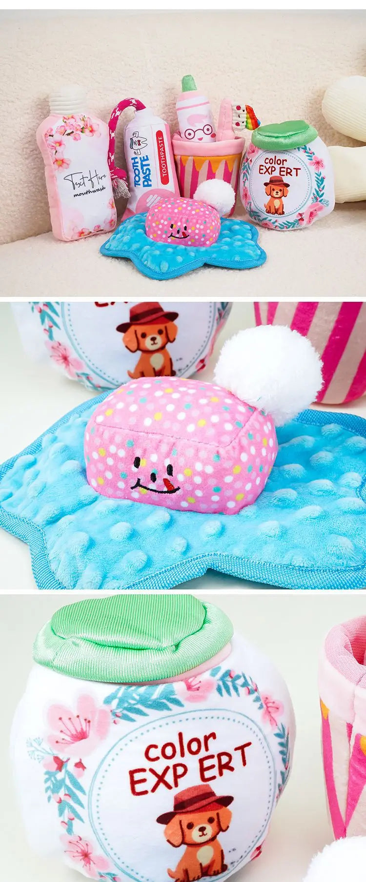 Wholesale Custom Plush Dog Toys Noise Working Puppy Chewing Bite Accessory Crinkle BB Squeaker Small Medium Dog Toy