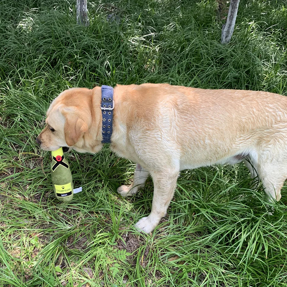 Dog Plush Toy Exclusive Supply Of Spot Wholesale Plush Filled Champagne Bottles Squeaking Dog Toys Fleece Squeak Toys